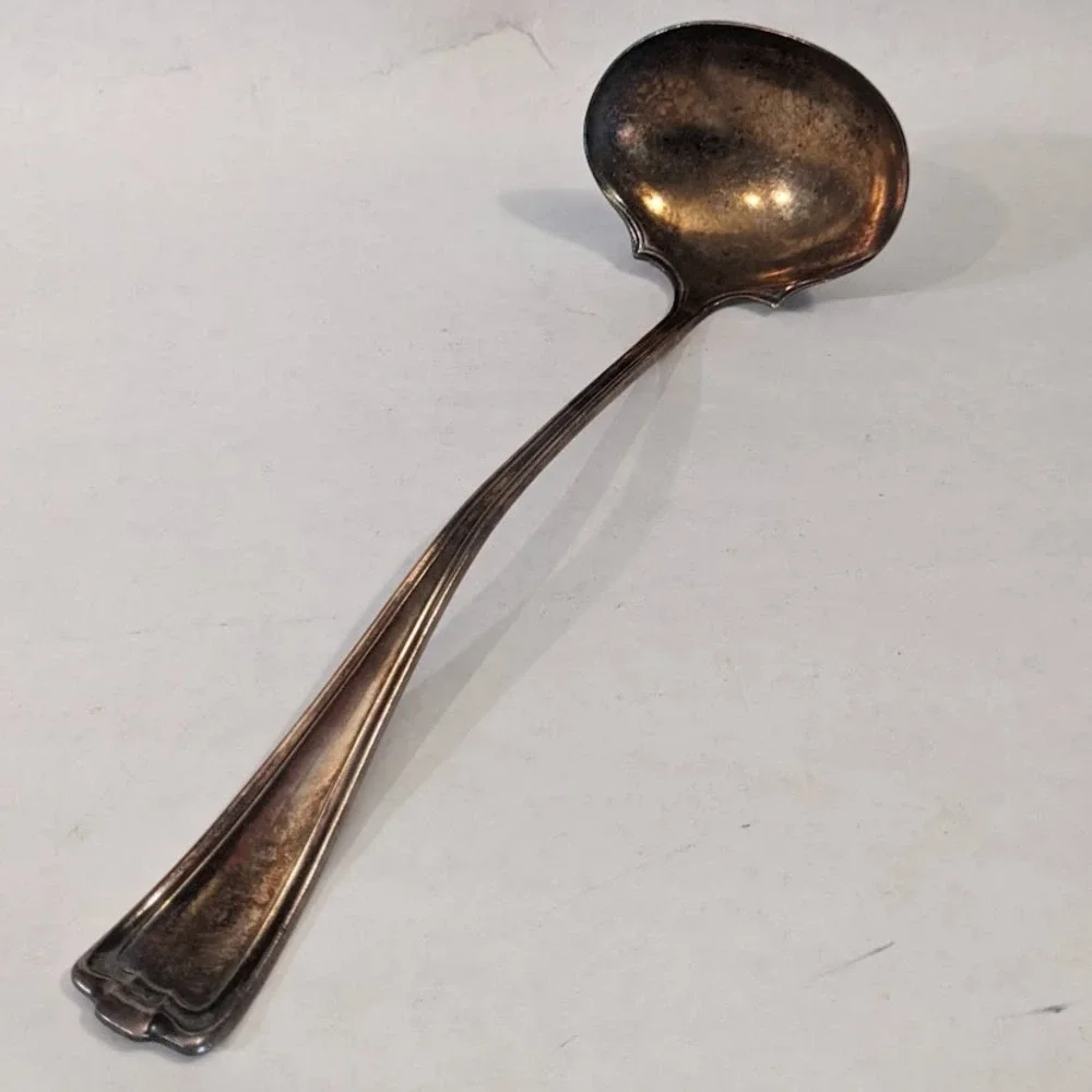 1847 Rogers Bros XS‎ Triple Silver Plate Ladle Vintage Art Deco Serving Spoon